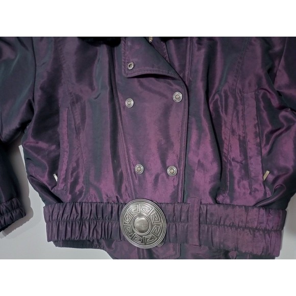 FERA Womens Sz10 Irredentist Purple Short Moto Jacket Ski Snowboard Western Belt - Picture 3 of 15